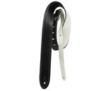 Perri's 2″ Deluxe Soft Italian Leather Reversible Guitar Strap, Black Top White Bottom