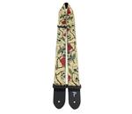 Perri's 2” High Quality Jacquard Guitar Strap, Skulls and Roses