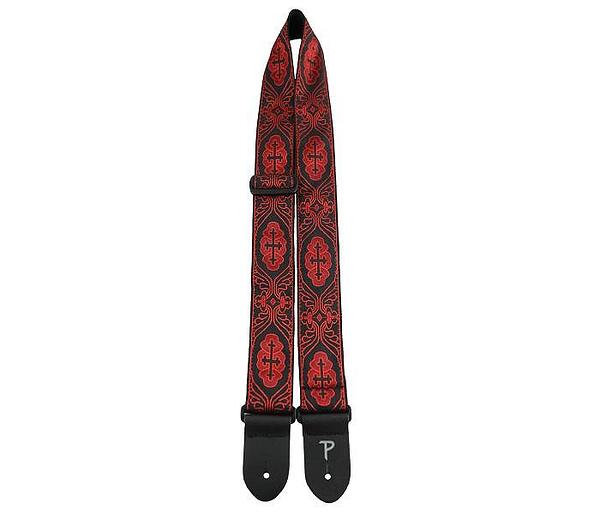 Perri's 2” High Quality Jacquard Guitar Strap, Red Crosses