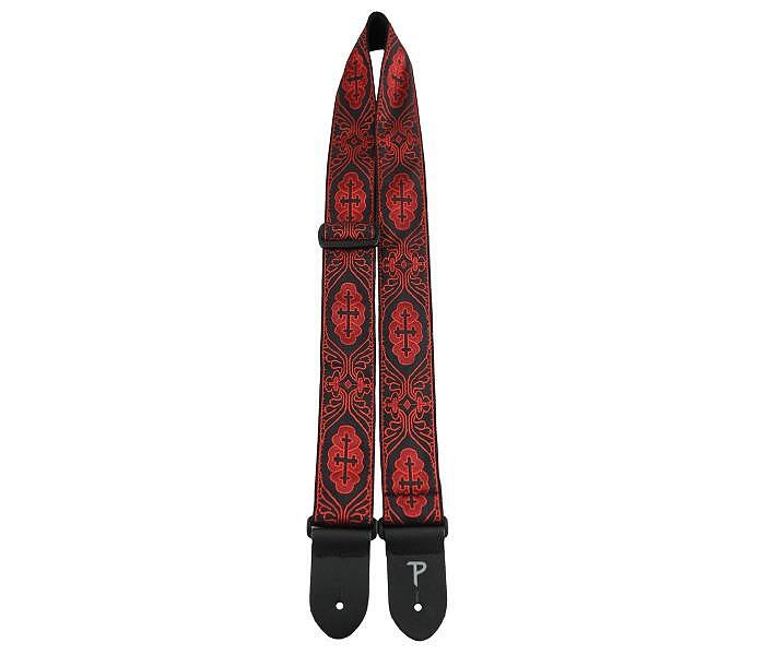 Perri's 2” High Quality Jacquard Guitar Strap, Red Crosses