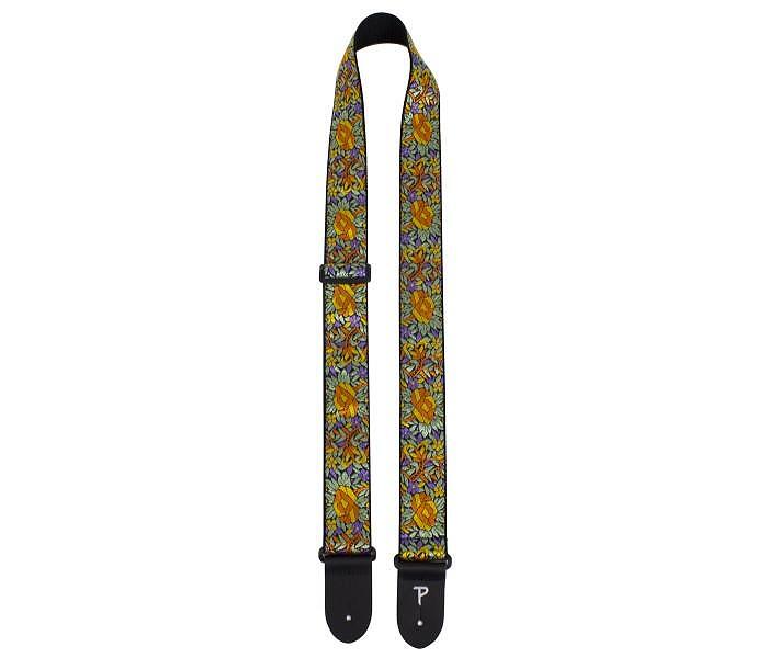 Perri's 2” High Quality Jacquard Guitar Strap, Multicolored Flower Pattern