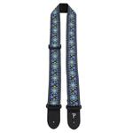 Perri's 2” High Quality Jacquard Guitar Strap, Blue Yellow Geo Floral