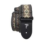 Perri's 2” High Quality Jacquard Guitar Strap, Chocolate Brown Ornate