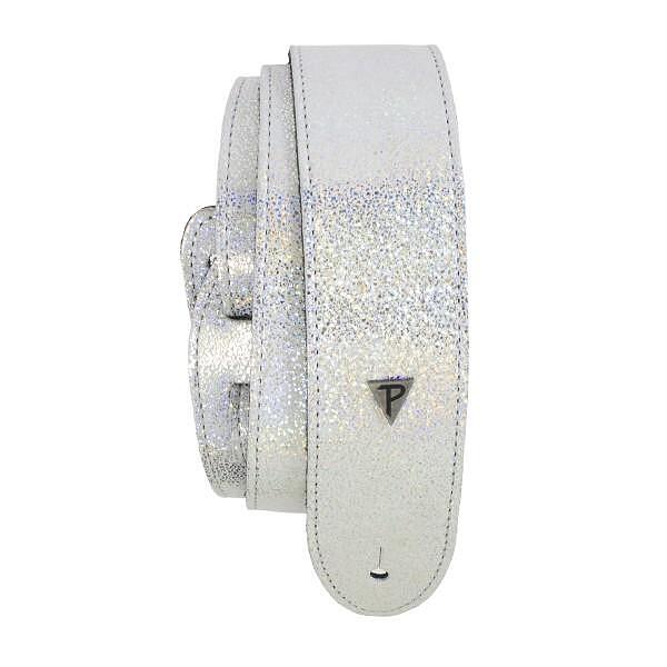 Perri's 2” Leather Guitar Strap, Spot Light Holographic Pearl