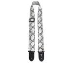 Perri's 2” Faux Snake Skin Guitar Strap, Black and White With Triglide