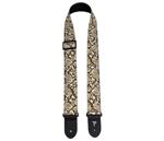 Perri's 2” Faux Snake Skin Guitar Strap, Brown With Triglide