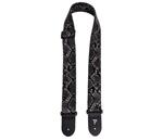 Perri's 2” Faux Snake Skin Guitar Strap, Black With Triglide