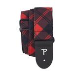 Perri's 2” Printed Fabric Guitar Strap, Red/Black Plaid