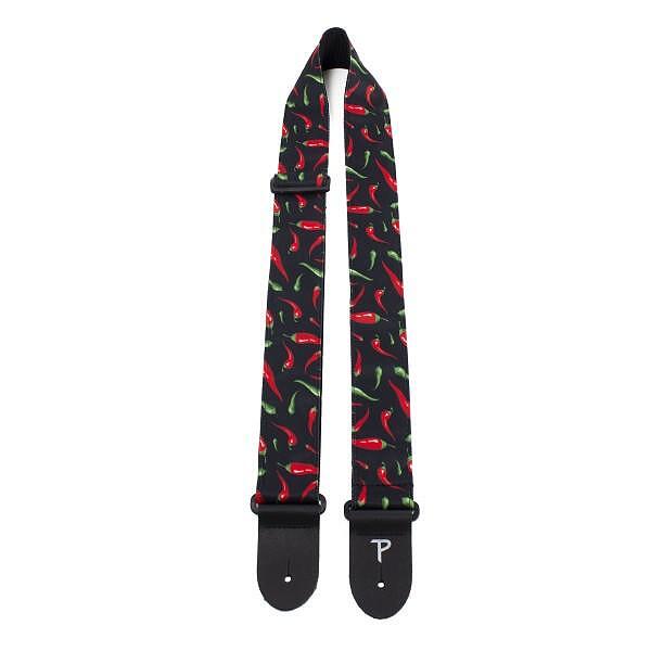 Perri's 2” Printed Fabric Guitar Strap, Red Peppers