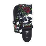 Perri's 2” Polyester Guitar Strap, Skulls & Roses