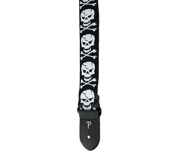 Perri's 2” Polyester Guitar Strap, Skull & Cross Bones