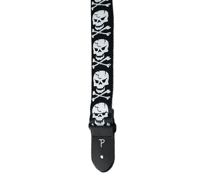 Perri's 2” Polyester Guitar Strap, Skull & Cross Bones