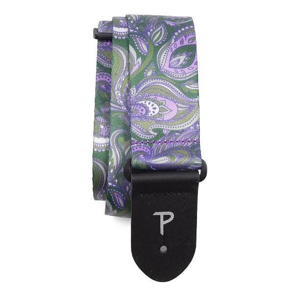 Perri's 2” Polyester Guitar Strap, Purple Green Paisley