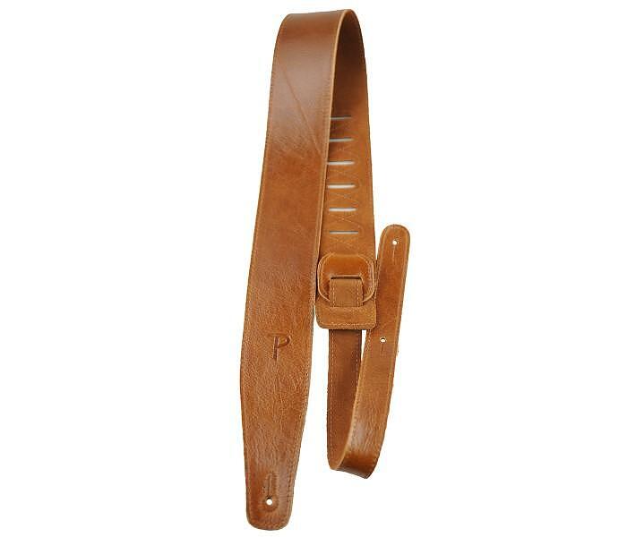 Perri's 2.5” The Africa Collection Guitar Strap, Top Grain Italian Leather & Soft Suede, Tan
