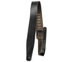 Perri's 2.5” The Africa Collection Guitar Strap, Top Grain Italian Leather & Soft Suede, Black