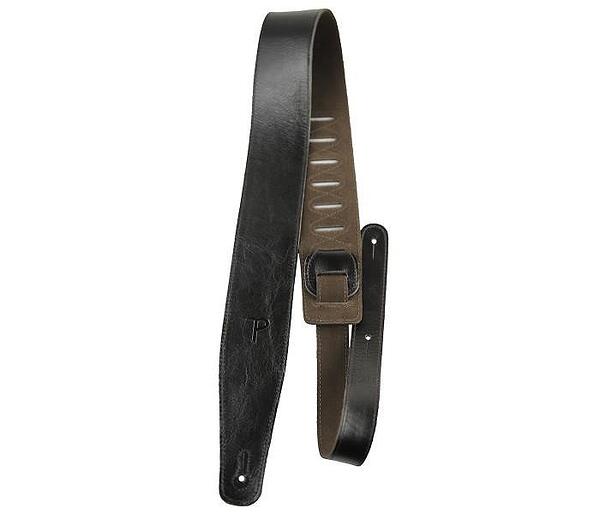 Perri's 2.5” The Africa Collection Guitar Strap, Top Grain Italian Leather & Soft Suede, Black