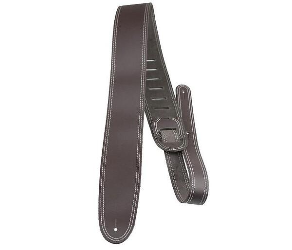 Perri's 2.5" Double Stitched Leather Guitar Strap, Brown