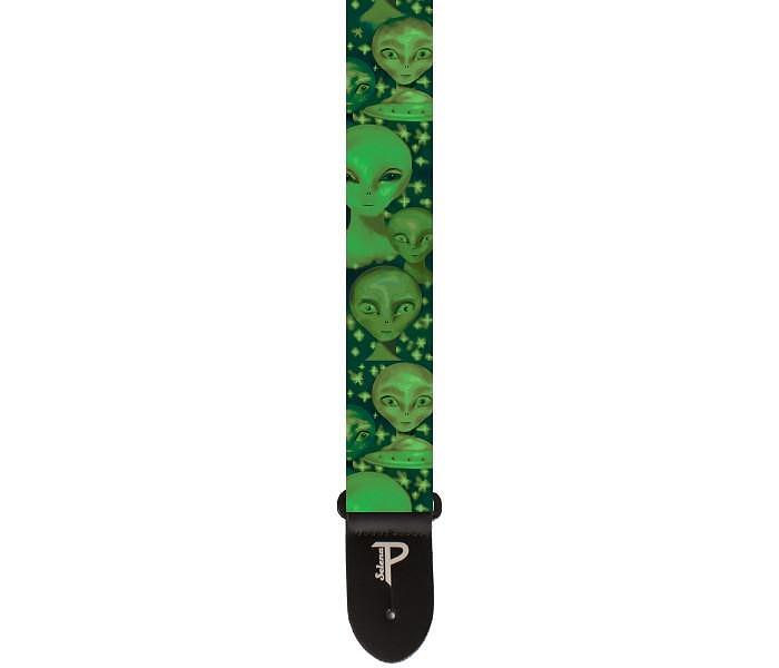 Perri's 2” Polyester Guitar Strap, Green Aliens