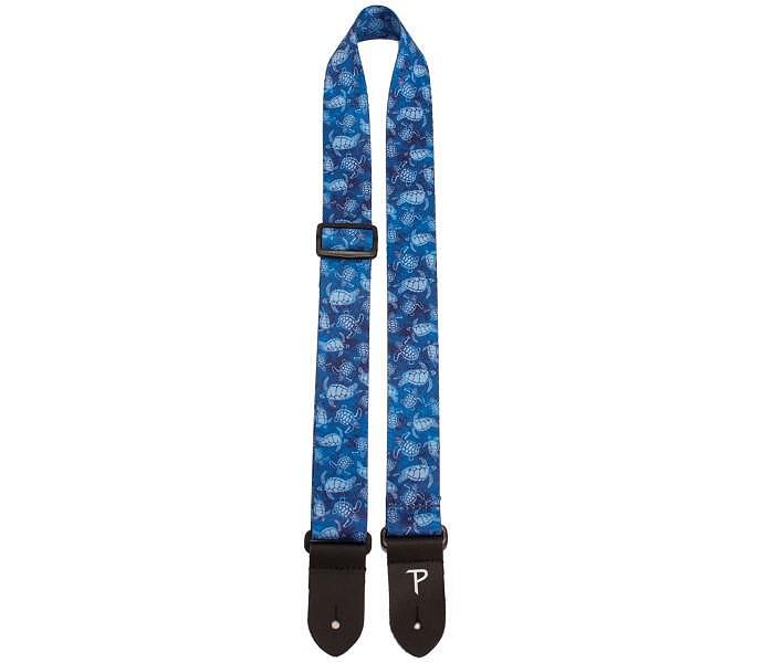 Perri's 1.5" Polyester Ukulele Strap, Blue Sea Turtle