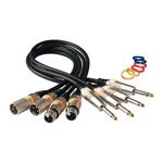 RockCable Microphone Cable, XLR (M) / TRS, Balanced, Color Coded, 2m
