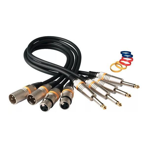 RockCable Microphone Cable, XLR (M) / TRS, Balanced, Color Coded, 2m