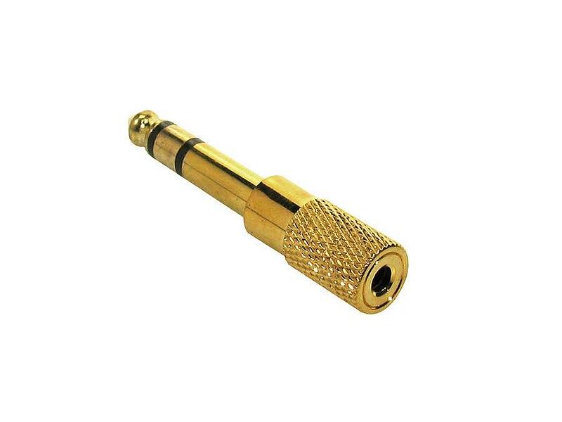 Boston Adaptor 3,5mm Female Jack to 6,3mm Male Jack, Stereo, Metal, Gold