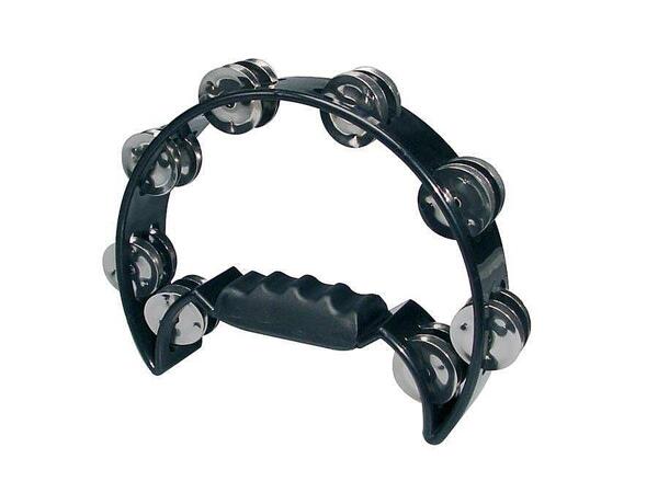 Hayman Half Moon Tambourine, Plastic, Black