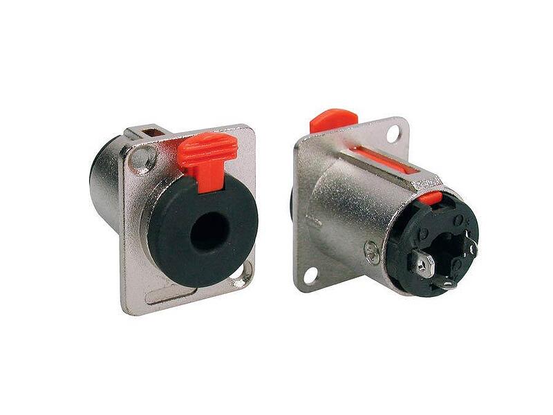 Boston Chassis Connector Jack, 3-Pole, Aluminium, 6,3mm, With Lock