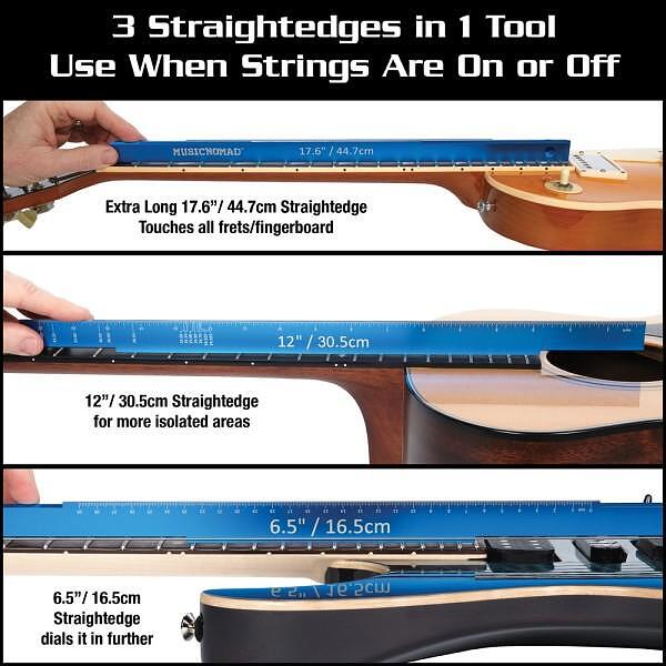 Music Nomad Tri-Beam 3 'n 1 Straightedge 17.6",12",6.5" Ruler & Scale Length Ruller