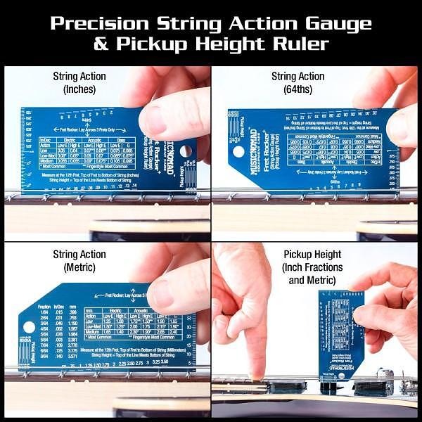 Music Nomad Precision Fret Rocker+ (String Action Gauge and Pickup Height Ruler)