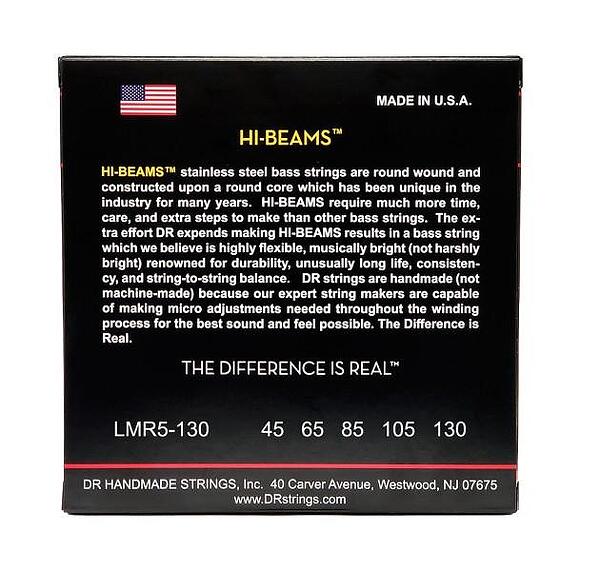 DR Strings Hi-Beam Bass Medium XL Scale 5-String 045"/130"