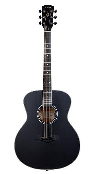 Arrow Gold Auditorium Acoustic Guitar, Black