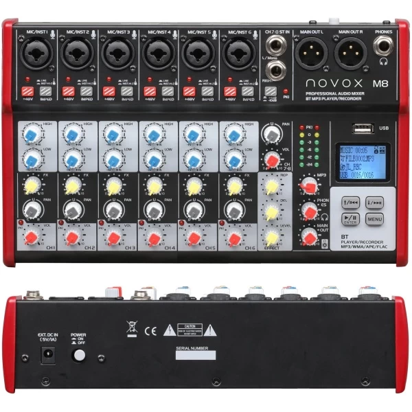 Novox M8 MKII, BT/MP3/USB Мixer
