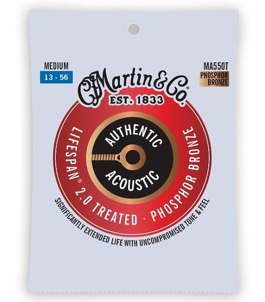 Martin MA550T Authentic Acoustic Lifespan 2.0 Strings, Phosphor Bronze, Medium .013-.056"