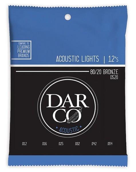 Darco D520 Acoustic Guitar Strings, Bronze 80/20 , Light .012-.054"