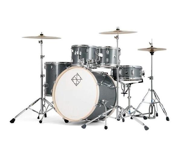 Dixon Spark, Gun Metal, 22", 10", 12", 16", Drum Set