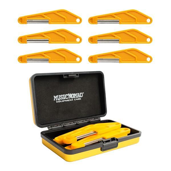 Music Nomad Electric Guitar Diamond Coated Nut File Set 6 pc. - Light Strings, with Storage Case