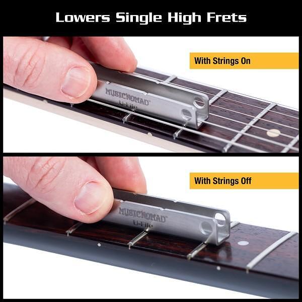 Music Nomad Fret Leveler - Diamond U-File for Leveling Single Guitar Frets - 3 Pack (1.25", 2", 3")