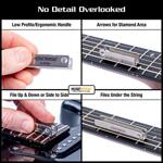 Music Nomad Fret Leveler - Diamond U-File for Leveling Single Guitar Frets - 3 Pack (1.25", 2", 3")
