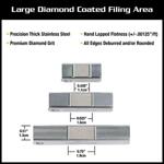 Music Nomad Fret Leveler - Diamond U-File for Leveling Single Guitar Frets - 3 Pack (1.25", 2", 3")
