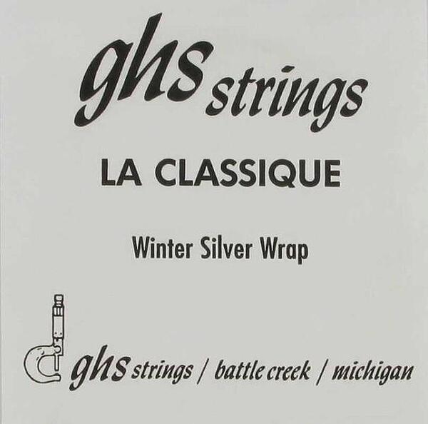 GHS La Classique Winter Silver Basses Single String, 028"