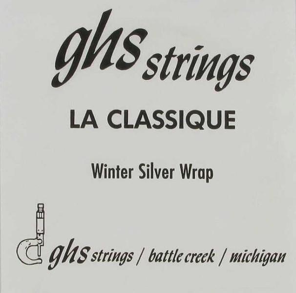 GHS La Classique Winter Silver Basses Single String, 028"