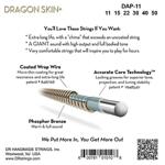 DR Strings Dragon Skin+ Acoustic Phosphor Bronze Custom Light 011"/050"