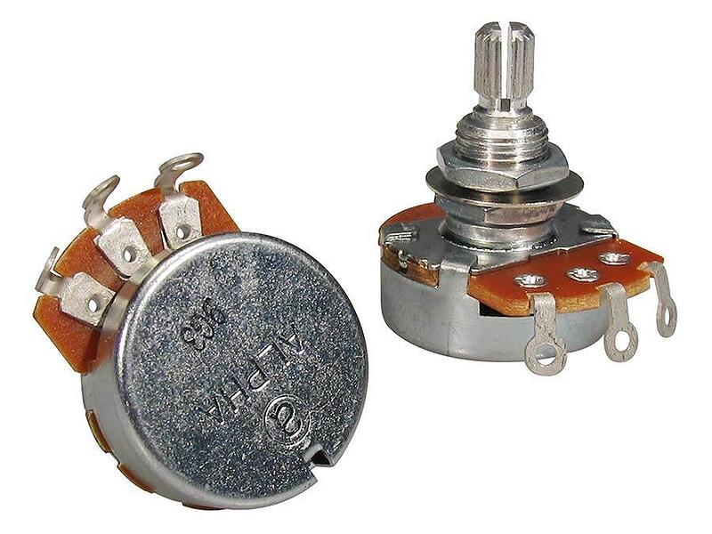 Alpha 500K Audio Potentiometer, Standard Length Bushing .375", 3/8" Diameter