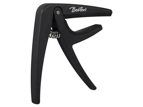 Boston Spring Loaded Capo For Acoustic or Electric Guitar, Black