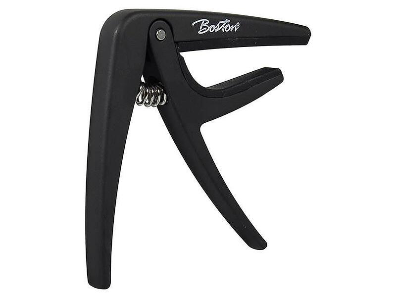 Boston Spring Loaded Capo For Acoustic or Electric Guitar, Black