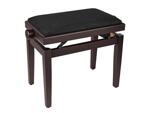 Boston Piano Bench, Adjustable, Satin Rosewood With Black Velvet Seat