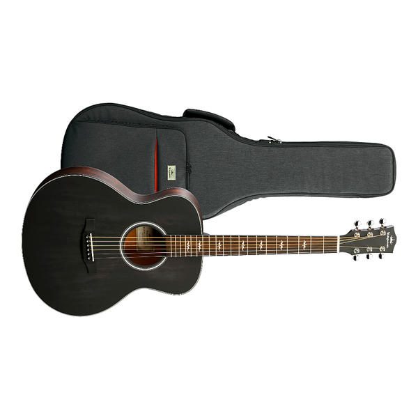 Kepma Guitars TRAVEL SERIES - FS36 Mini OM Acoustic Guitar, Black