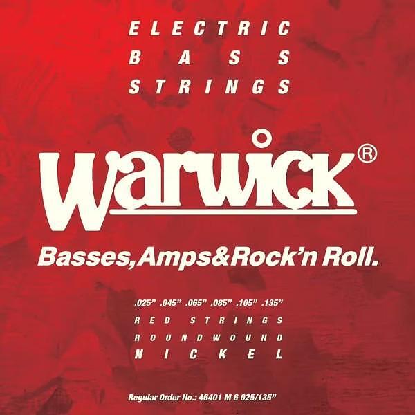Warwick Red String 6 Set Medium 025"/135" Nickel Steel