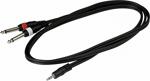 Rockcable Patchcable 1.5m, 3.5mm Stereo Jack to 2 x 6.3mm Mono Jack